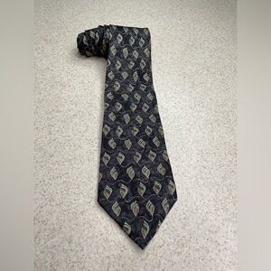 Geoffrey Beene Silk Tie Gray Green 56” Long 4” Wide